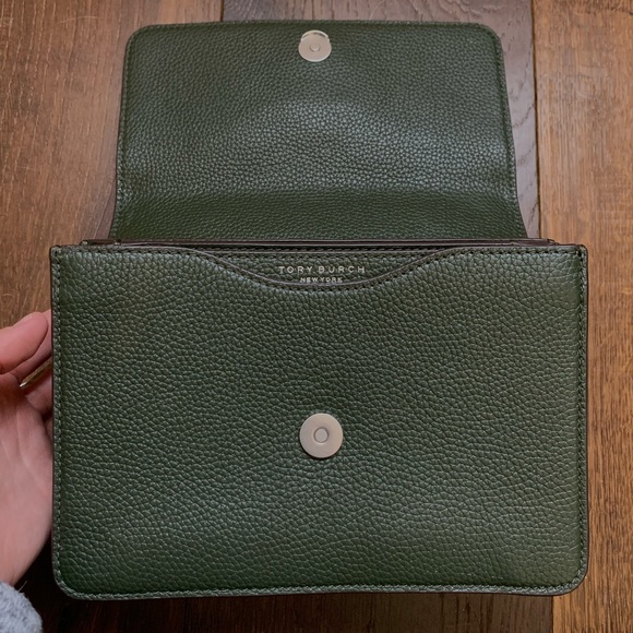 Tory Burch Britten Adjustable Shoulder Bag Chain strap forest green - Picture 5 of 7